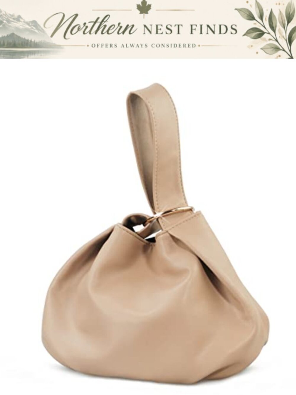 Soft Vegan Leather Hobo Bag Top Handle Wristlet Clutch Small Tote Purse